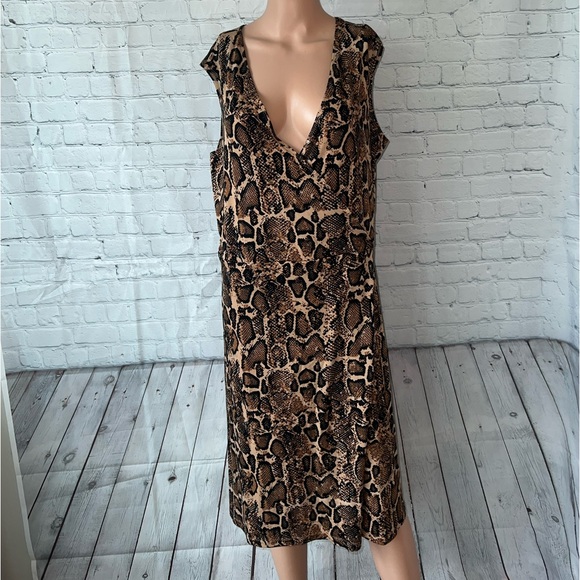 Serra Dresses & Skirts - Serra Brown & Black Cheetah Print Sleeveless dress size XL